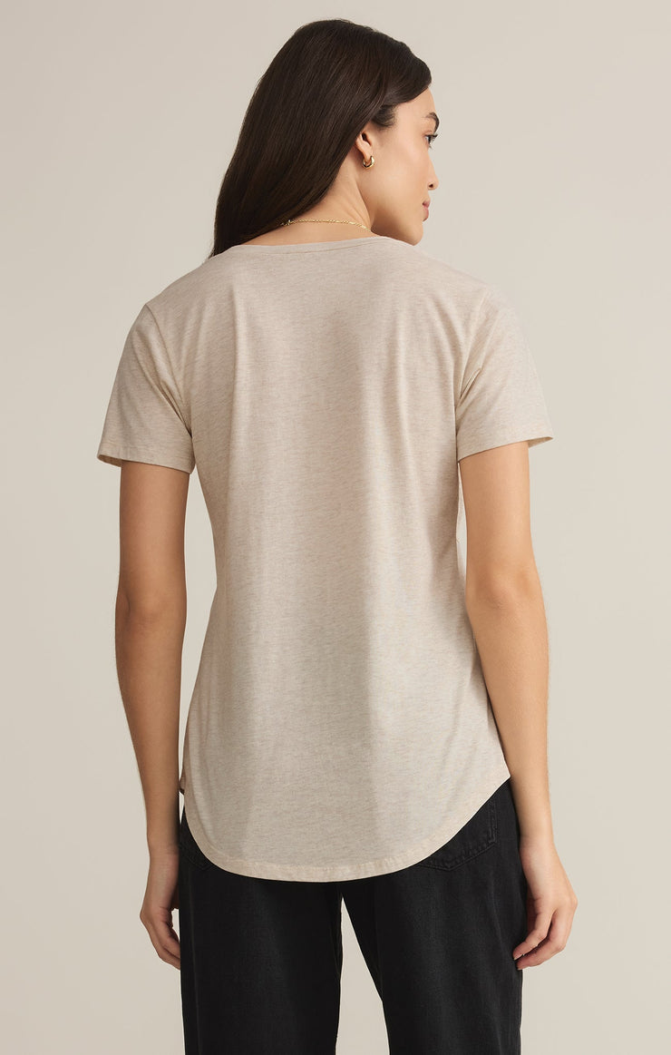 Tops Pocket Tee Light Oatmeal Heather