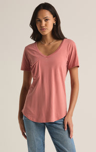 TopsPocket Tee Rosebud