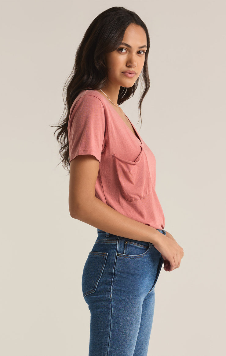 Tops Pocket Tee Rosebud