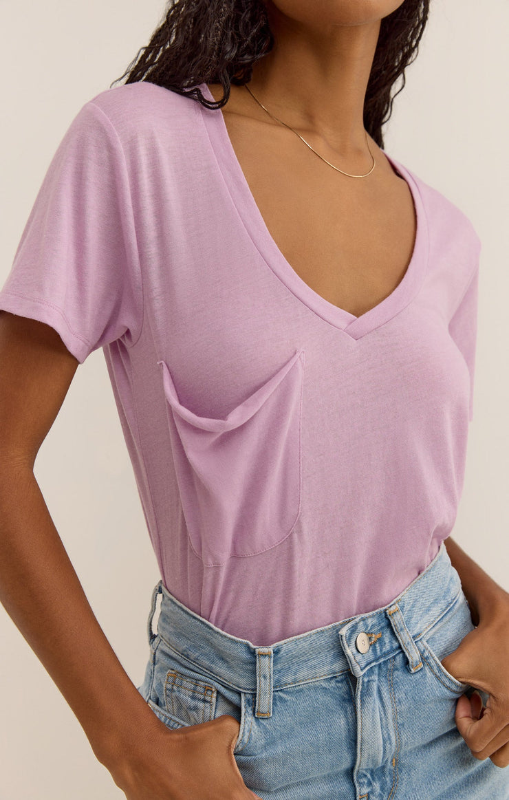 Tops Pocket Tee Washed Orchid