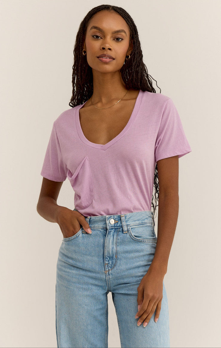 Tops Pocket Tee Washed Orchid