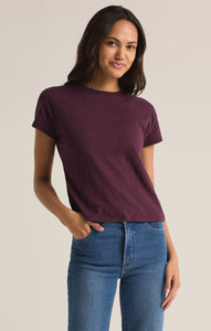 TopsModern Slub Tee Berry Wine