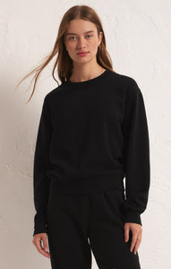 TopsClassic Crew Fleece Sweatshirt Black