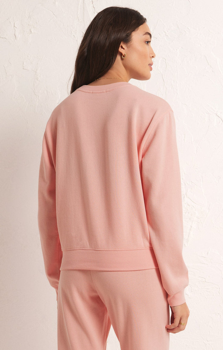 Tops Classic Crew Fleece Sweatshirt Pink Lemonade