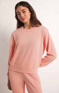 TopsClassic Crew Fleece Sweatshirt Pink Lemonade