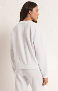TopsClassic Crew Fleece Sweatshirt White