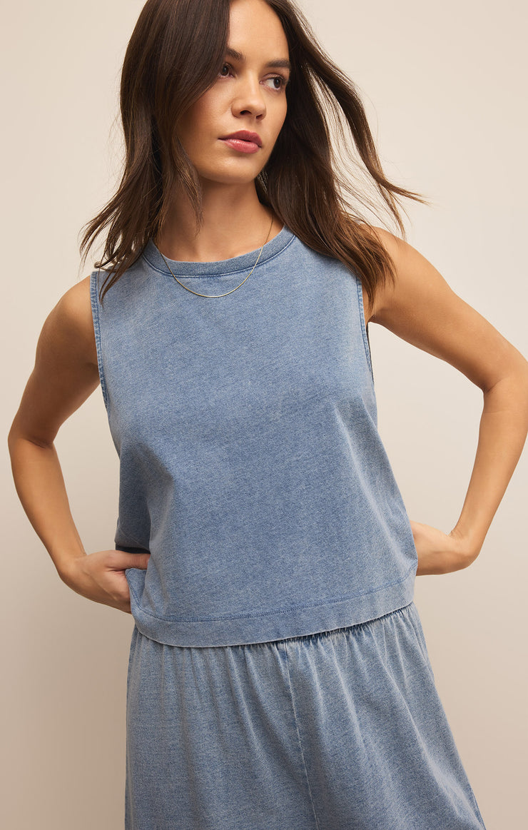 Tops Sloane Jersey Denim Muscle Tank Sloane Jersey Denim Muscle Tank