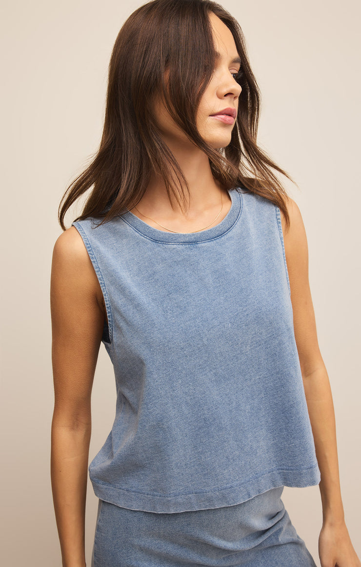 Tops Sloane Jersey Denim Muscle Tank Sloane Jersey Denim Muscle Tank