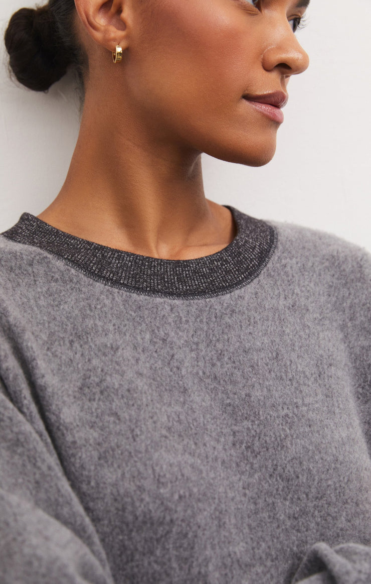 Tops Russel Cozy Pullover Charcoal Heather