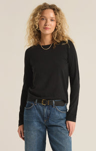 TopsModern Slub Long Sleeve Tee Black