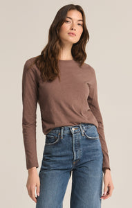 TopsModern Slub Long Sleeve Tee Deep Taupe