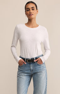 TopsModern Slub Long Sleeve Top White