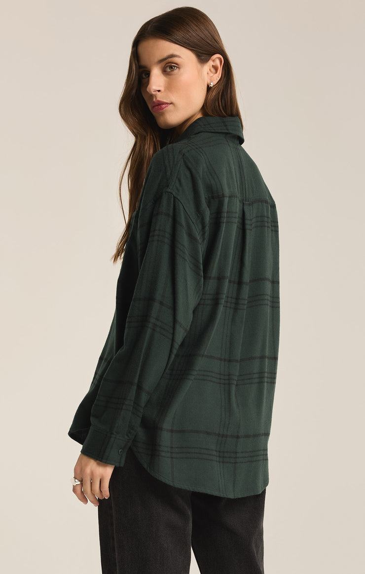 Tops River Plaid Button Up Cyprus Green