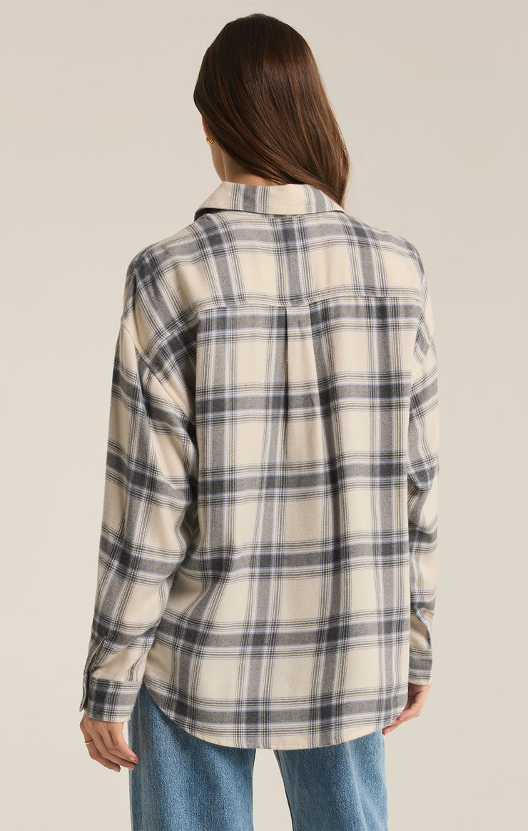 Tops River Plaid Button Up Thunder Cloud