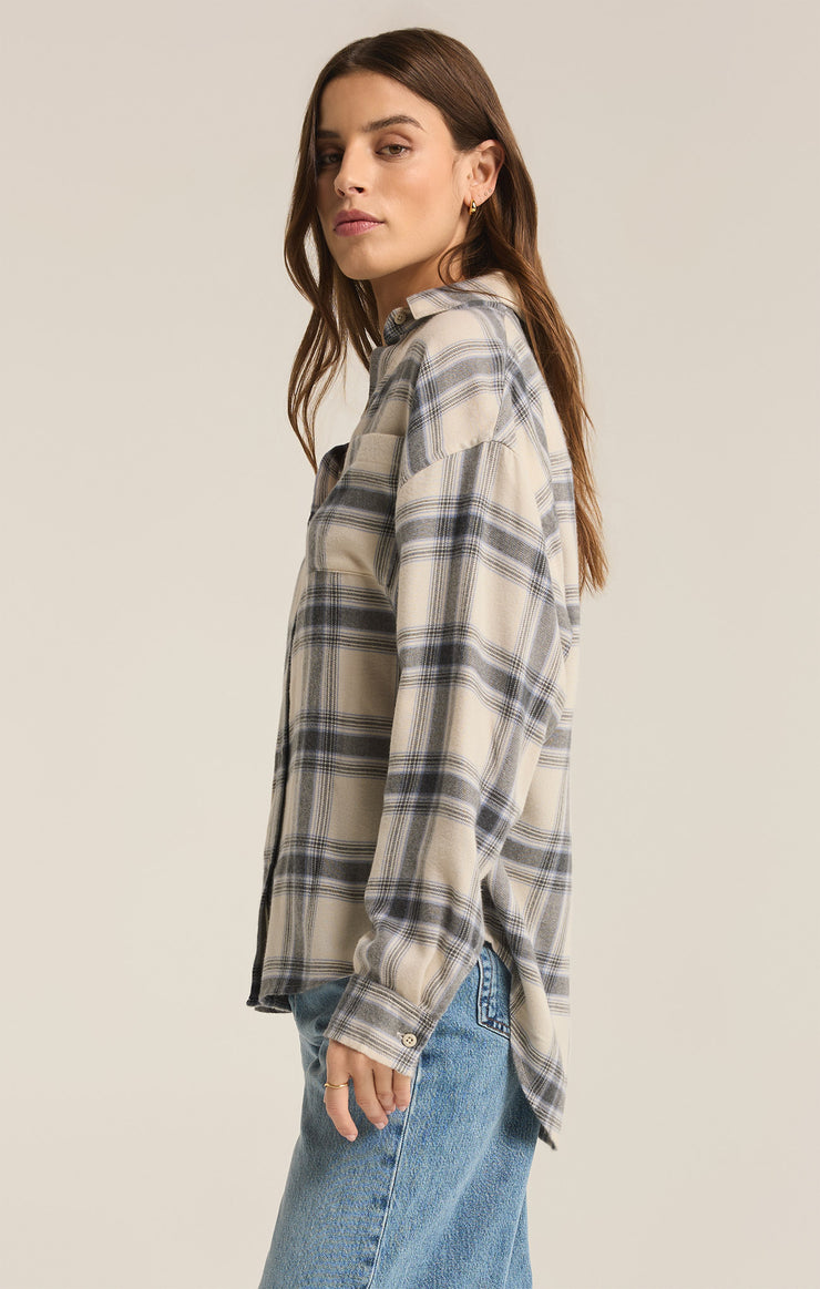 Tops River Plaid Button Up Thunder Cloud