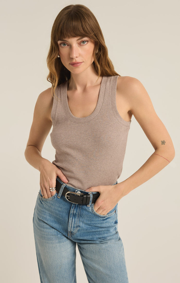 Tops Sirena Rib Tank Heather Taupe