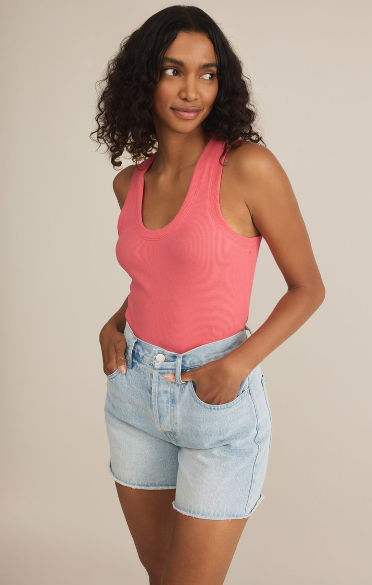 Tops Sirena Rib Tank Sunset Pink