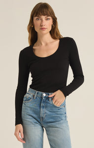 TopsSirena Rib Long Sleeve Tee Black