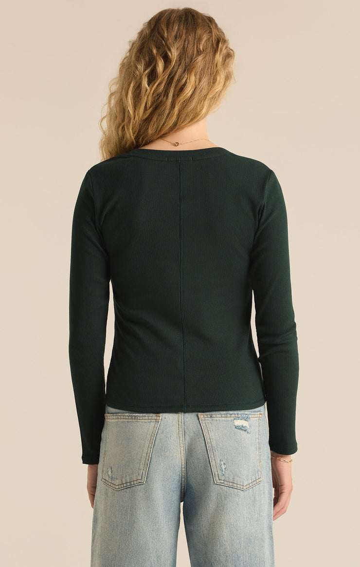 Tops Sirena Rib Long Sleeve Tee Cyprus Green