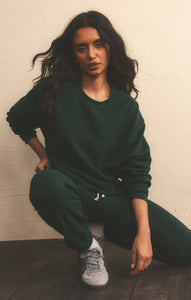 TopsClassic Boyfriend Fleece Sweatshirt Cyprus Green