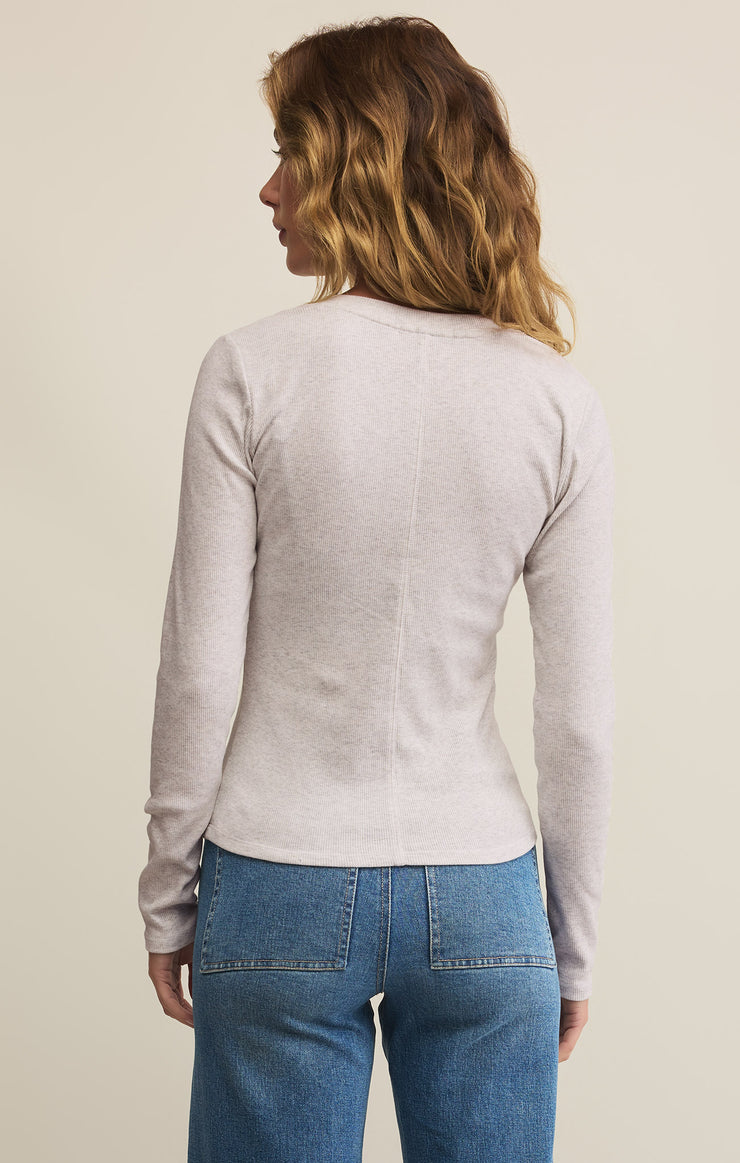 Tops Sirena Rib Long Sleeve Tee Light Heather Grey