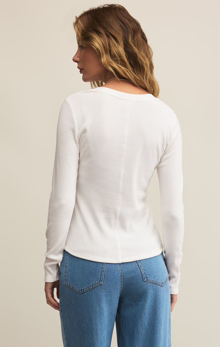 Tops Sirena Rib Long Sleeve Tee White