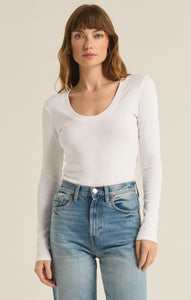 TopsSirena Rib Long Sleeve Tee White