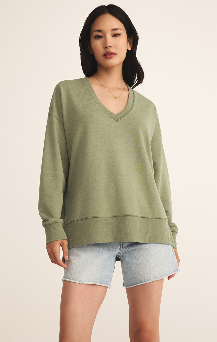 Tops Modern V-Neck Weekender Avocado