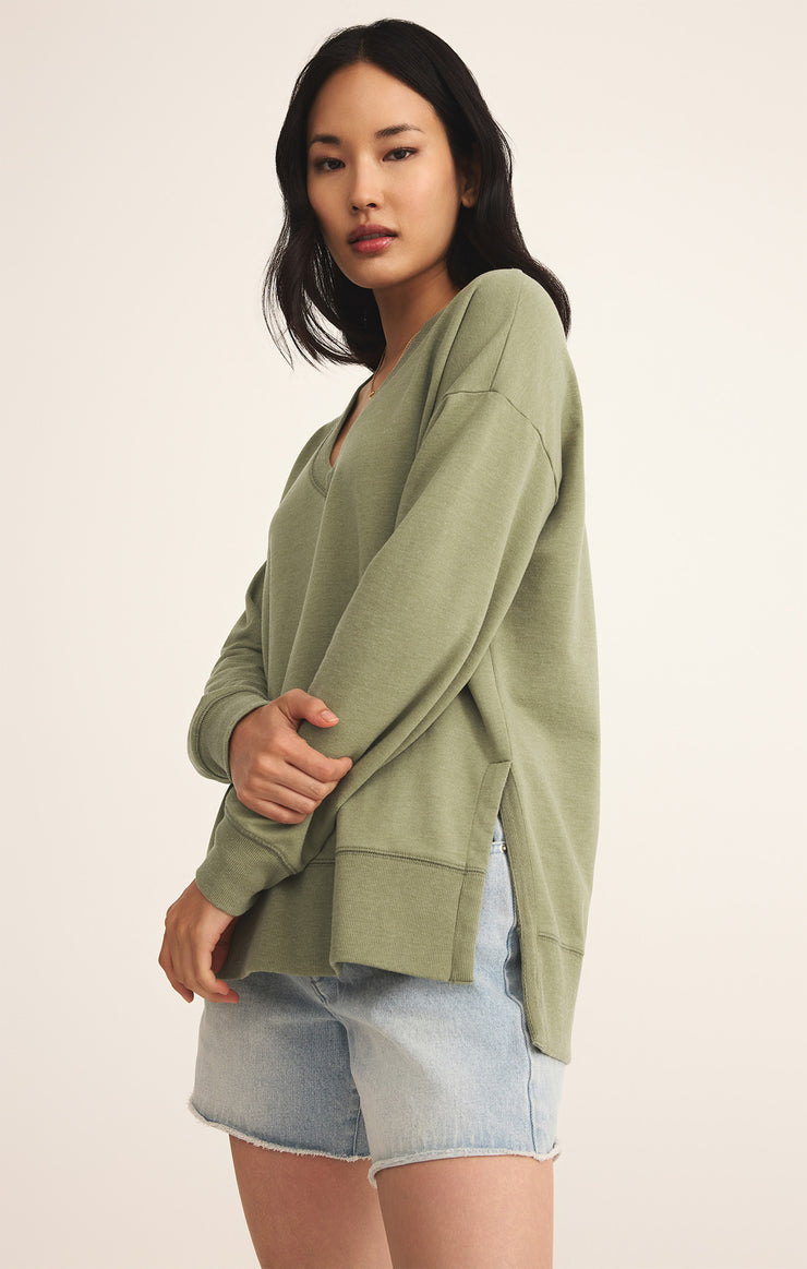 Tops Modern V-Neck Weekender Avocado