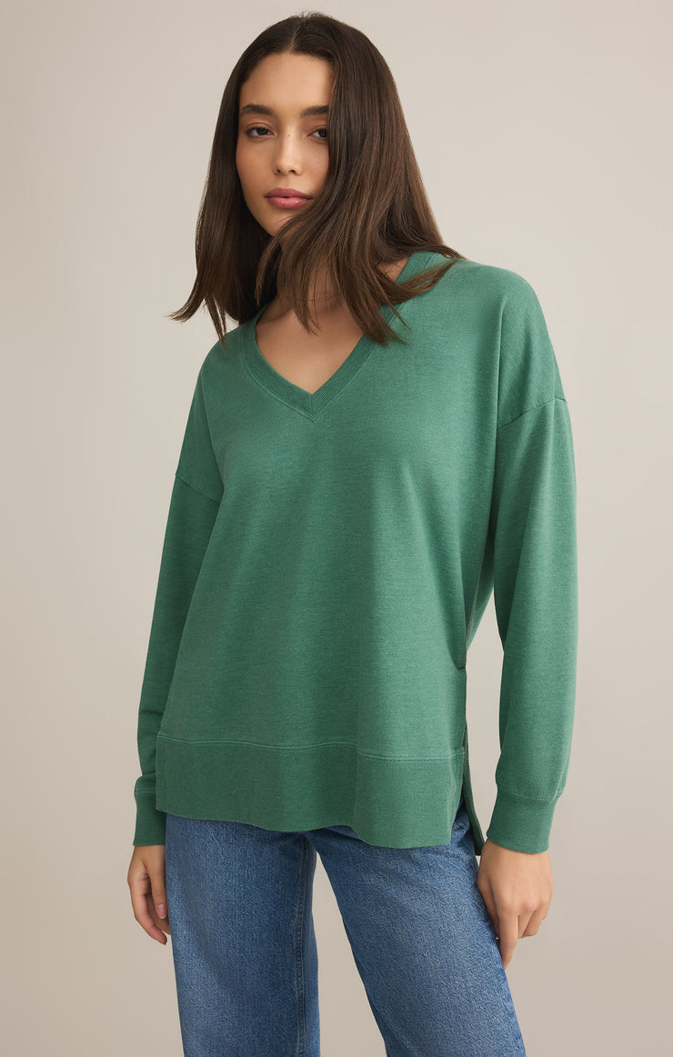 Tops Modern V-Neck Weekender Botanical Green