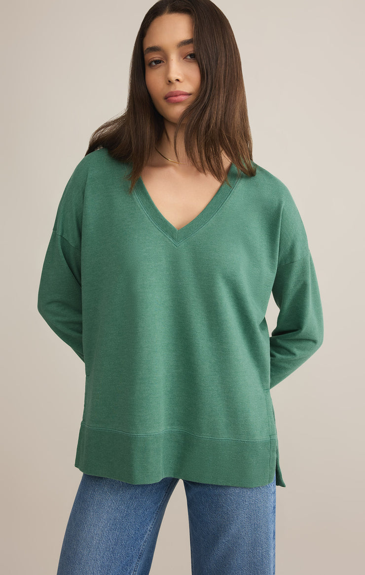 Tops Modern V-Neck Weekender Botanical Green