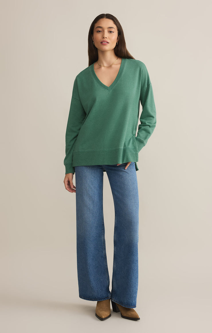 Tops Modern V-Neck Weekender Botanical Green