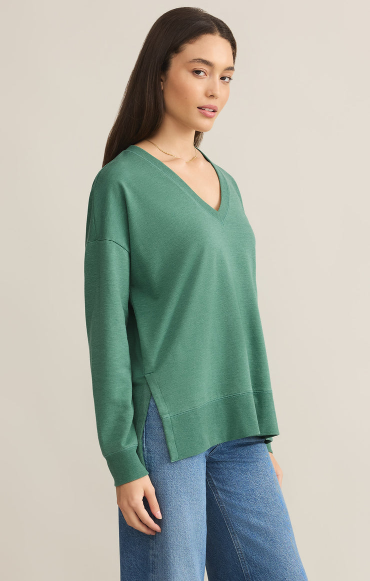 Tops Modern V-Neck Weekender Botanical Green