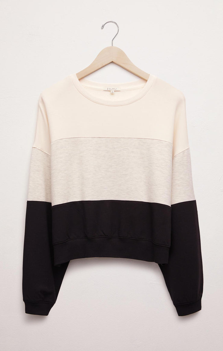Tops Color Block Modal Sweatshirt Black
