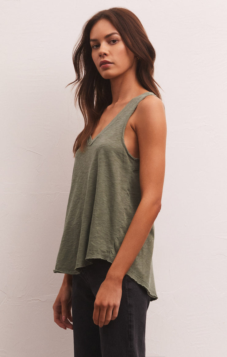 Tops Sun Drenched Vagabond Tank Evergreen