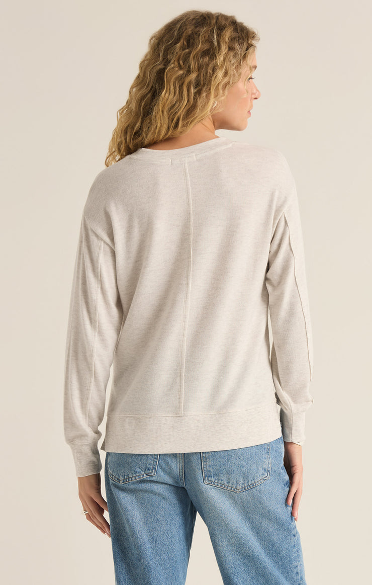 Tops Wilder Cloud V-Neck Long Sleeve Top Light Oatmeal