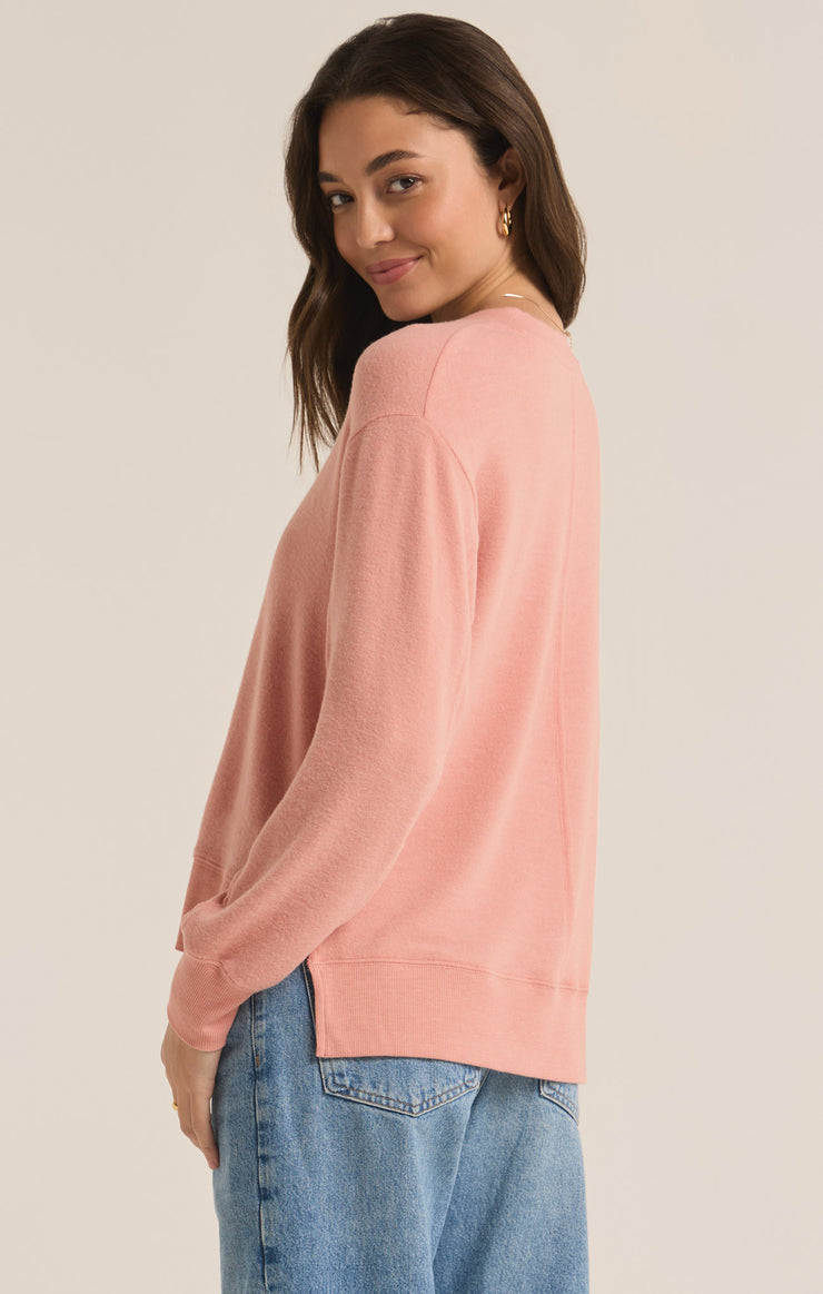 Tops Wilder Cloud V-Neck Long Sleeve Top Rose Haze