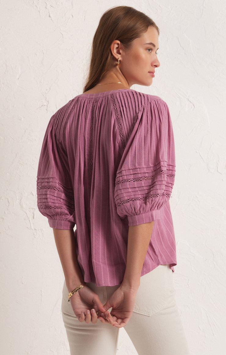 Tops Elliot Lace Inset Top Dusty Orchid