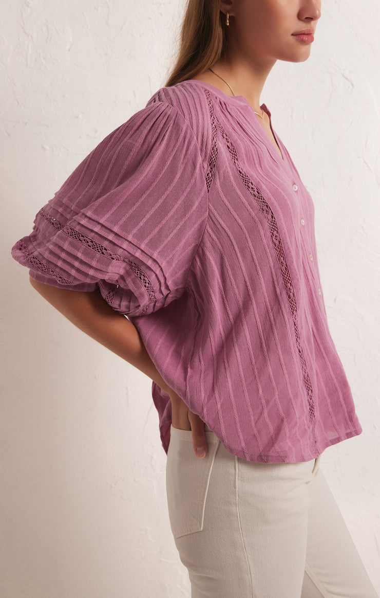 Tops Elliot Lace Inset Top Dusty Orchid
