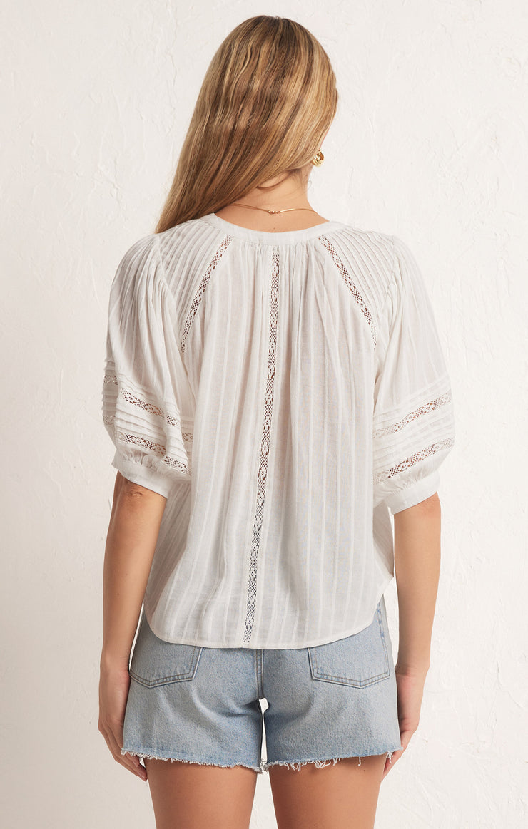 Tops Elliot Lace Inset Top White