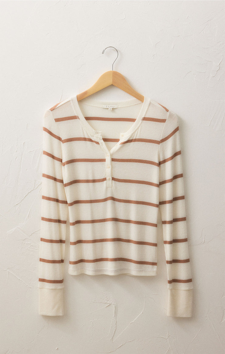 Tops Scarlett Rib Stripe Henley Scarlett Rib Stripe Henley