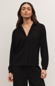 TopsLyrical Crinkle Knit Shirt Black