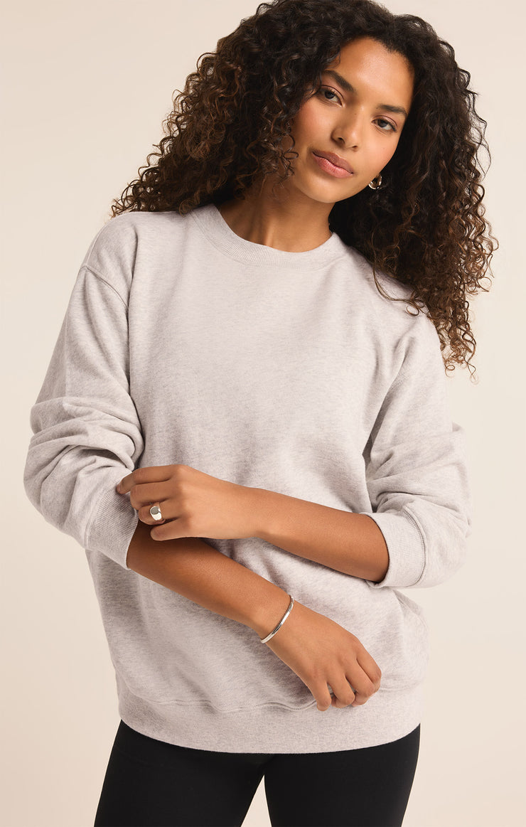 Tops Oversized Sweatshirt Light Heather Grey