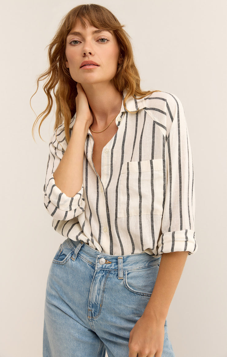 Tops Perfect Linen Stripe Top Perfect Linen Stripe Top