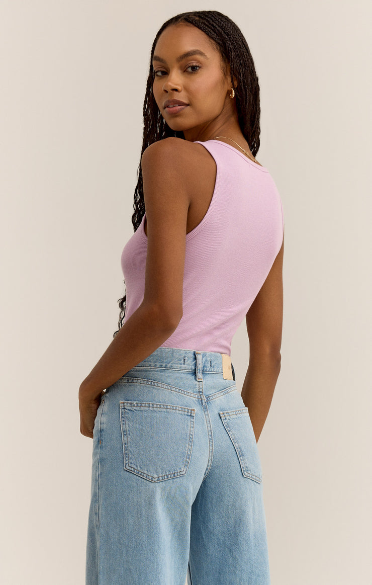 Tops Essy Rib Cropped Tank Washed Orchid