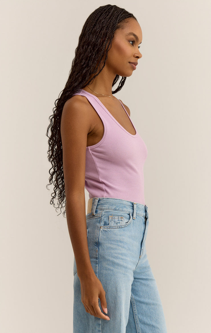 Tops Essy Rib Cropped Tank Washed Orchid