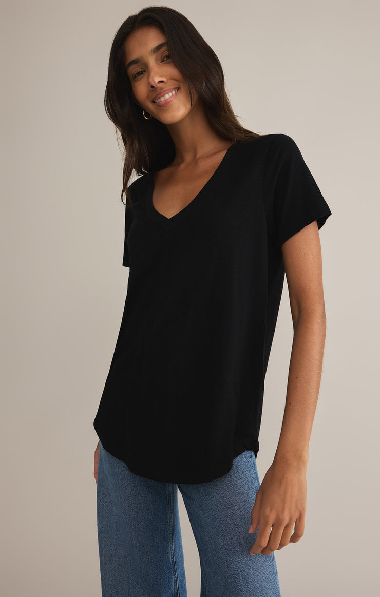 Tops Asher V-Neck Tee Black