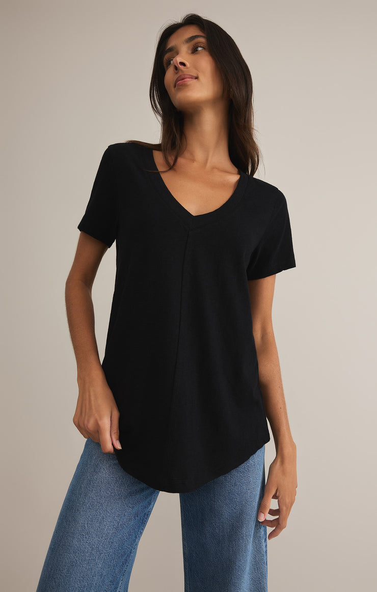 Tops Asher V-Neck Tee Black