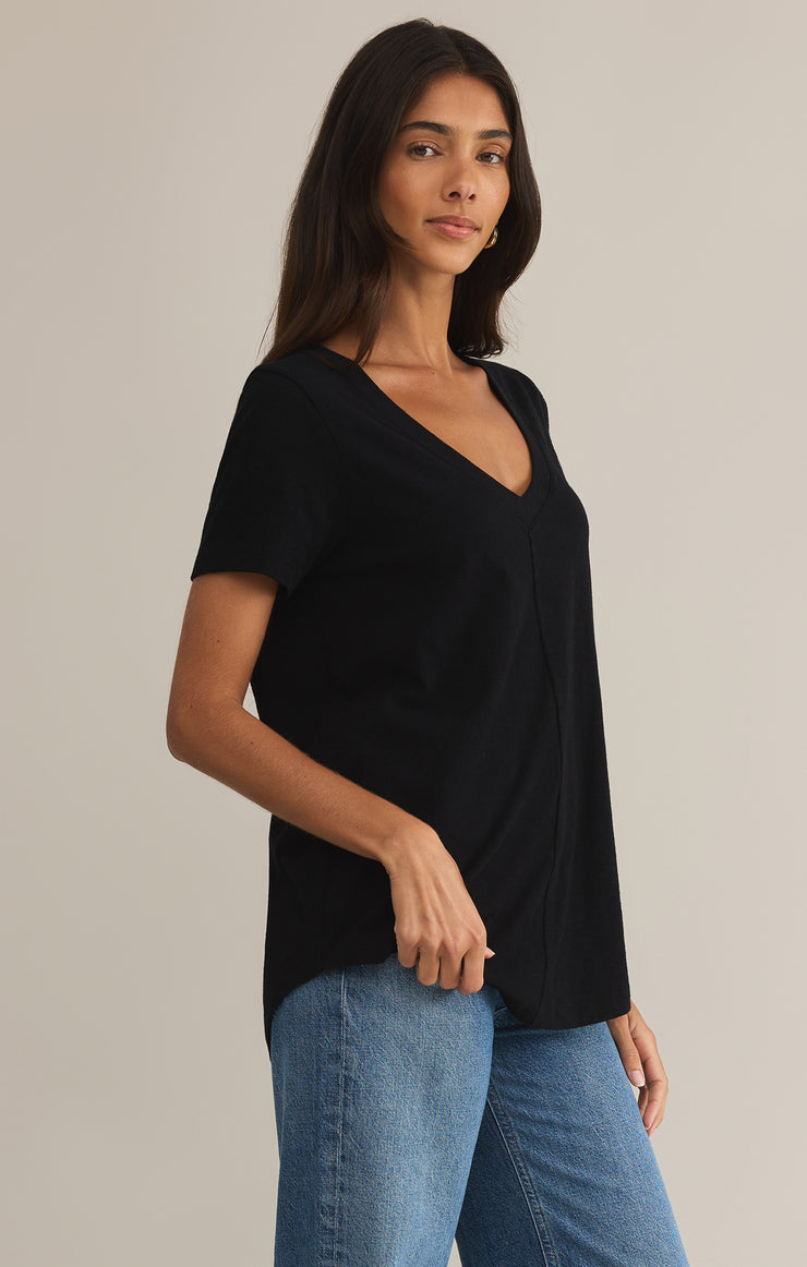 Tops Asher V-Neck Tee Black