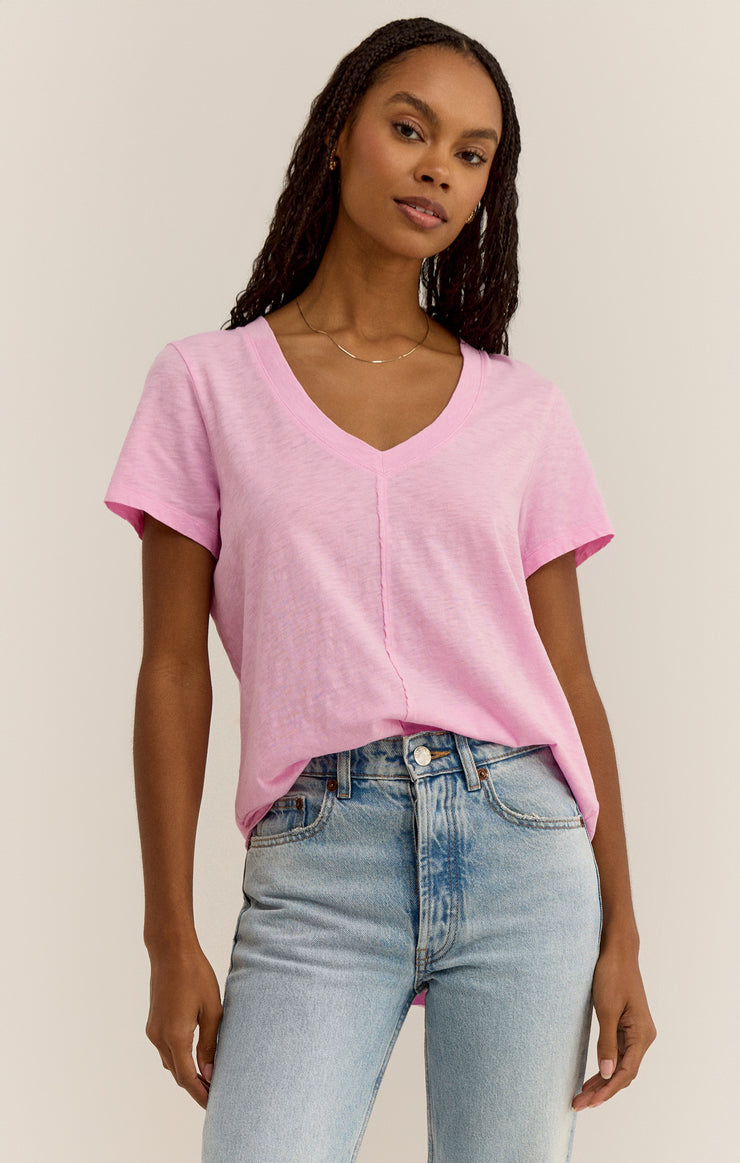 Tops Asher V-Neck Tee Hibiscus